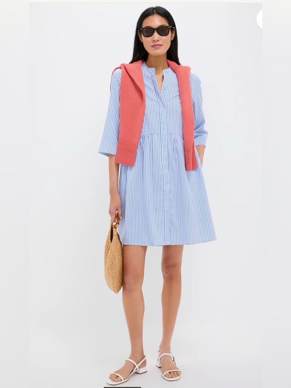 Tuckernuck Blue Stripe Royal Shirt Dress, M - Picture 6 of 9